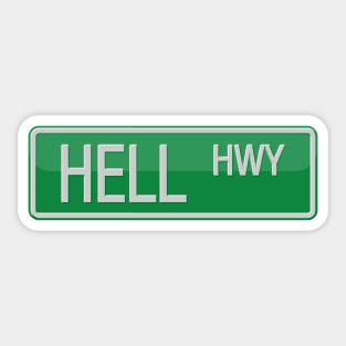 Hell Highway Road Sign Sticker